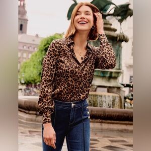 Talbots Soft Satin Charmeuse Button Front Shirt